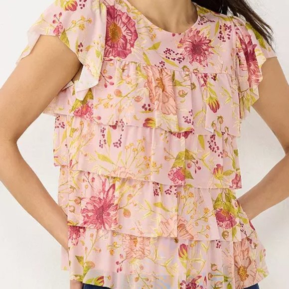 LC Lauren Conrad Tiered Ruffle Top - Sz XL (NWT) - Picture 8 of 8